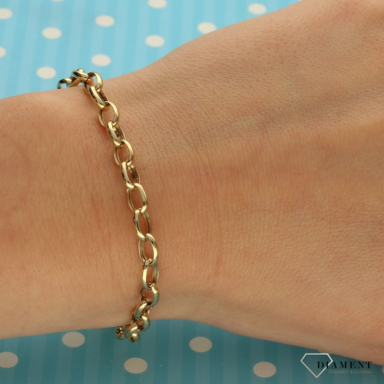 Złota bransoletka damska 333 'regularne ogniwka' BR 557 (1).jpg